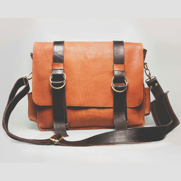 brown leather bag