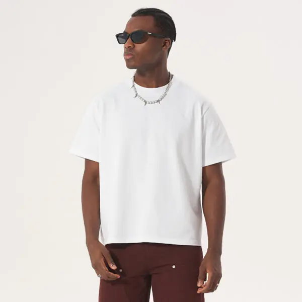 New short style tall versatile T-shirt men's American Boxy short wide version men's short-sleeved T-shirt - Image 4