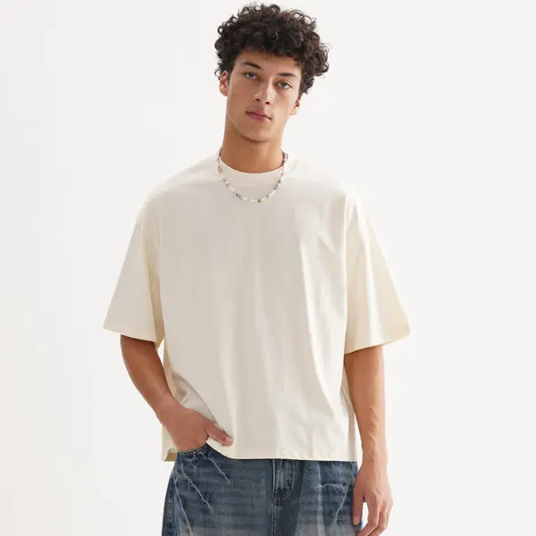 New short style tall versatile T-shirt men's American Boxy short wide version men's short-sleeved T-shirt - Image 7