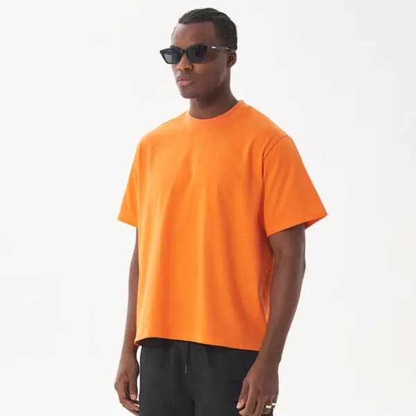 New short style tall versatile T-shirt men's American Boxy short wide version men's short-sleeved T-shirt